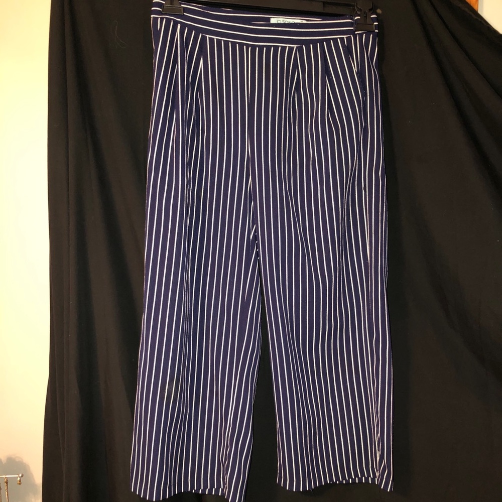 Striped Capri flare pants